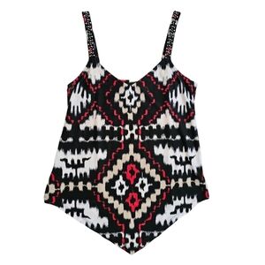INC International Concepts Aztec print tank with beaded straps. XS